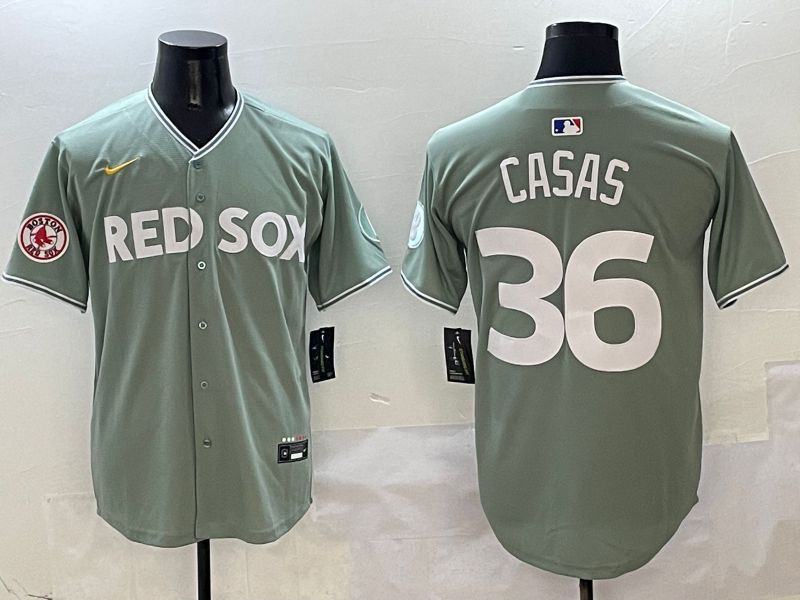 Men Boston Red Sox #36 Casas Green Joint Name Nike 2025 MLB Jersey style 6
